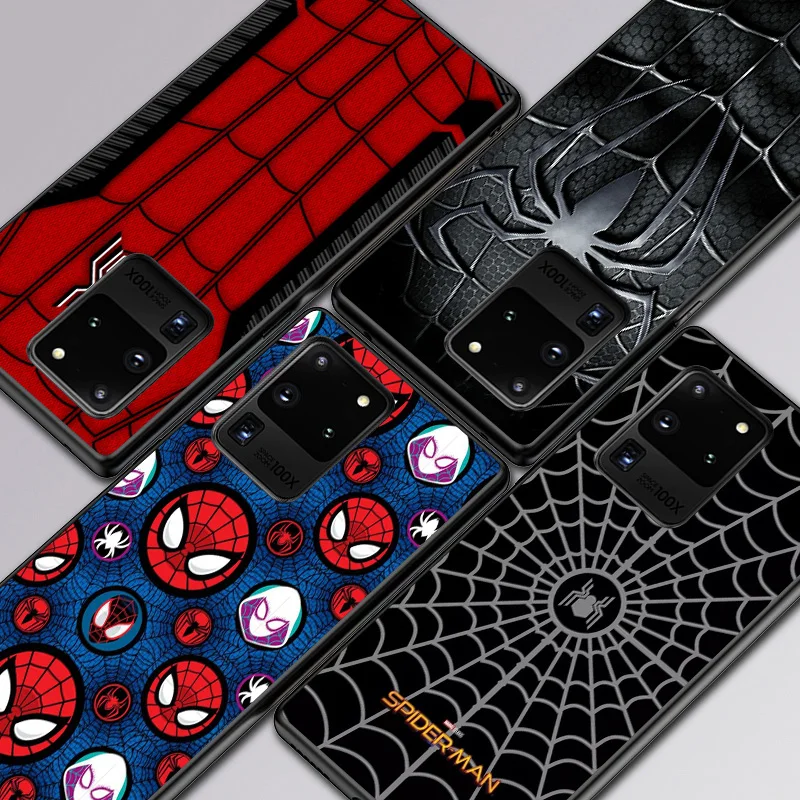 

Anime Spiderman Marvel For Samsung A 02 02S 03 13 11 12 21 21S 22 31 32 41 42 51 72 S20 Ultra Plus 4G 5G Black phone Case