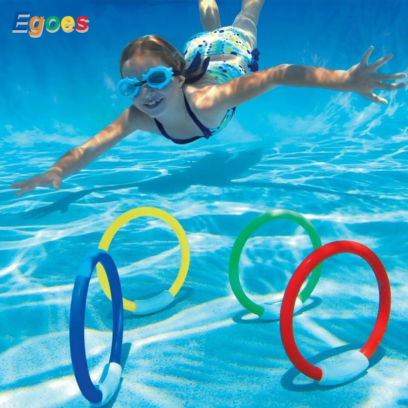 

Egoes Underwater Swimming and Diving Swimming Pool Toy Play Rings 32030