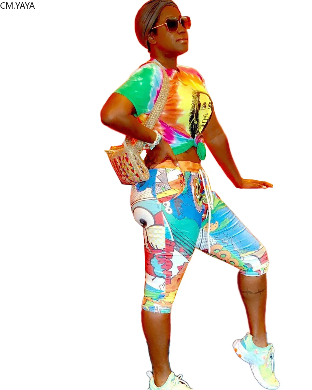 2019 Новая женская летняя футболка с короткими рукавами и круглым вырезом принтом