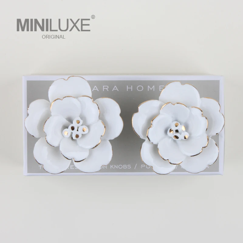 Керамические ручки для мебели с цветами 2 шт. дверей кухонные шкафов и ящиков