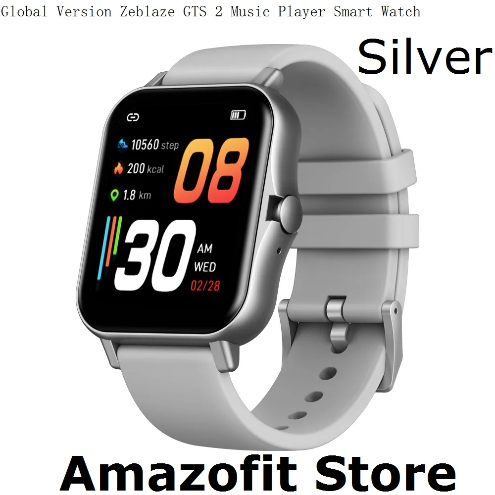 

Умные часы Amazofit Store глобальная версия, Zeblaze GTS 2, музыкальный проигрыватель, аккумулятор 210 мАч, цветной сенсорный экран HD 1,69 дюйма, 15 дней в реж...
