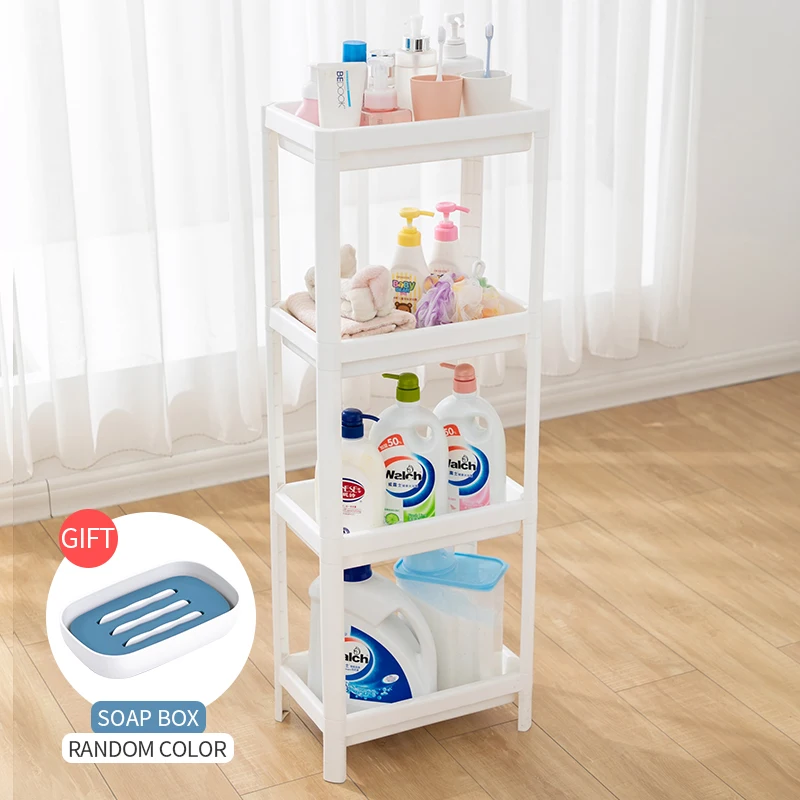 4-layer white BNBS, органайзер для ванной комнаты, полка, держатель для хранения, стойка для хранения мебели в ванной, предметы домашнего обихода, полки с корзиной - Цвет: 4-layer white