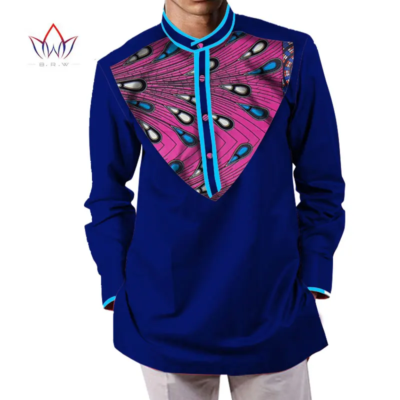16 Летняя мужская африканская одежда dashikis camisa masculina батик Печать Топы мужские натуральный хлопок рубашки BRW WYN232 - Цвет: 16