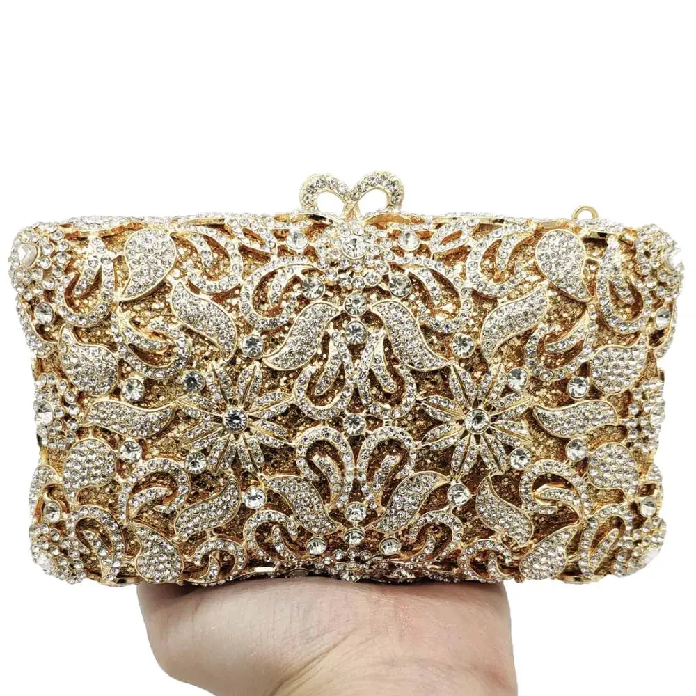 Женский Вечерний Клатч Boutique De FGG золотистый клатч с кристаллами Свадебный