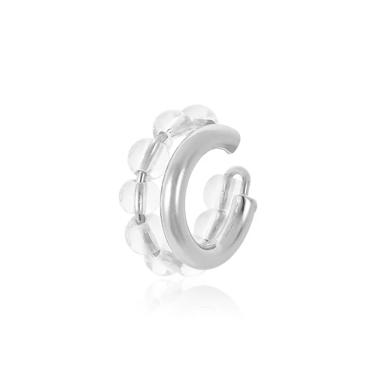 

Korean fashion creative Punk Non piercing Ear Cuff Crystal Beaded Clip Earrings Earbone clip no piercing Girl jewelry Gift