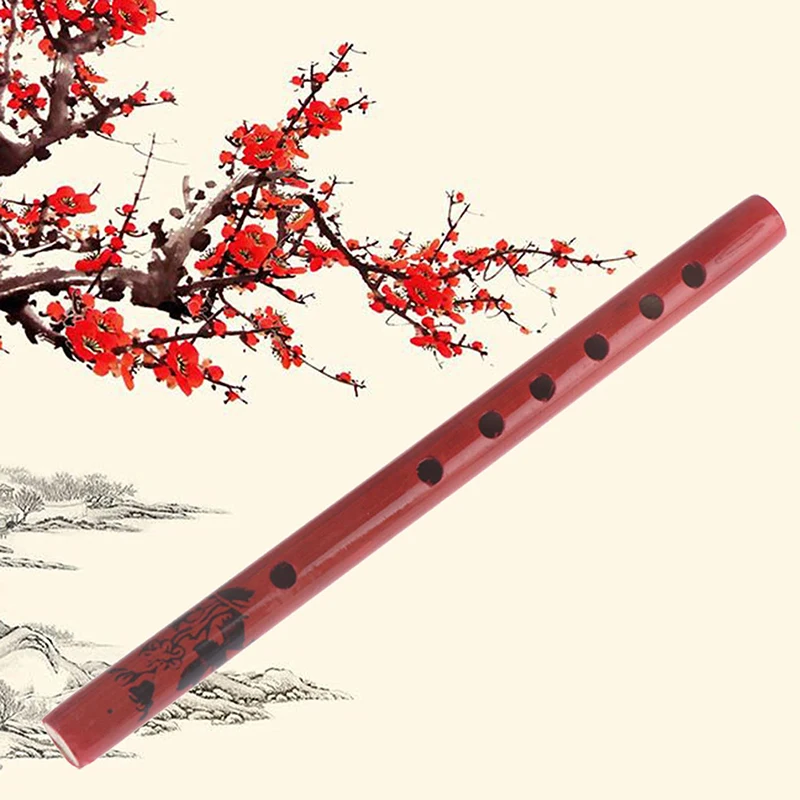 

1PC Chinese Traditional Bamboo Flute 6 Holes Vertical Clarinet Student Musical flute Instrument Wooden Color Kids Beginner Gift