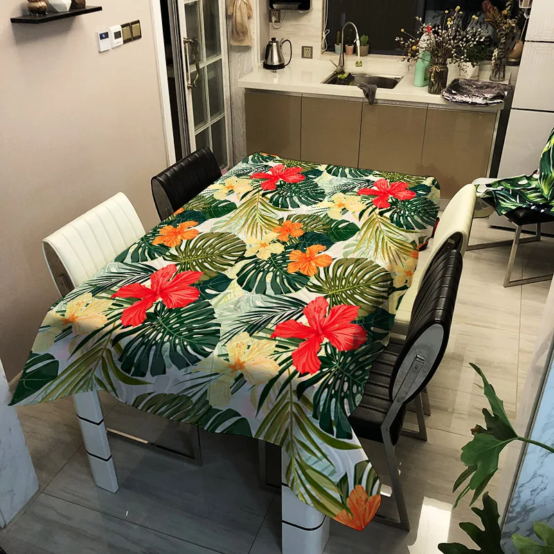 

European and American style household decorative flower series pattern printing washable tablecloth