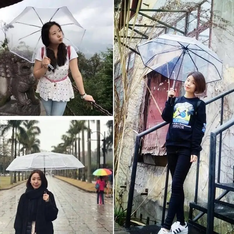

Transparent Compact Folding Automatic Folding Umbrella Portable Transparent Rain Umbrella Walking Multi-Function Sun Umbrella