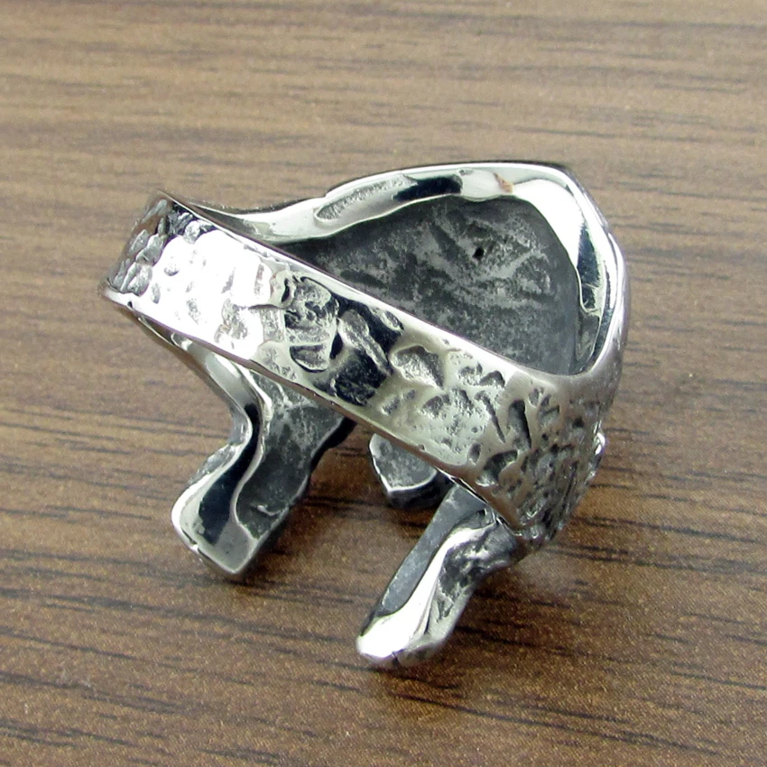 Бесплатная доставка Панк 316L нержавеющая сталь спартанская кольцо шлем маска