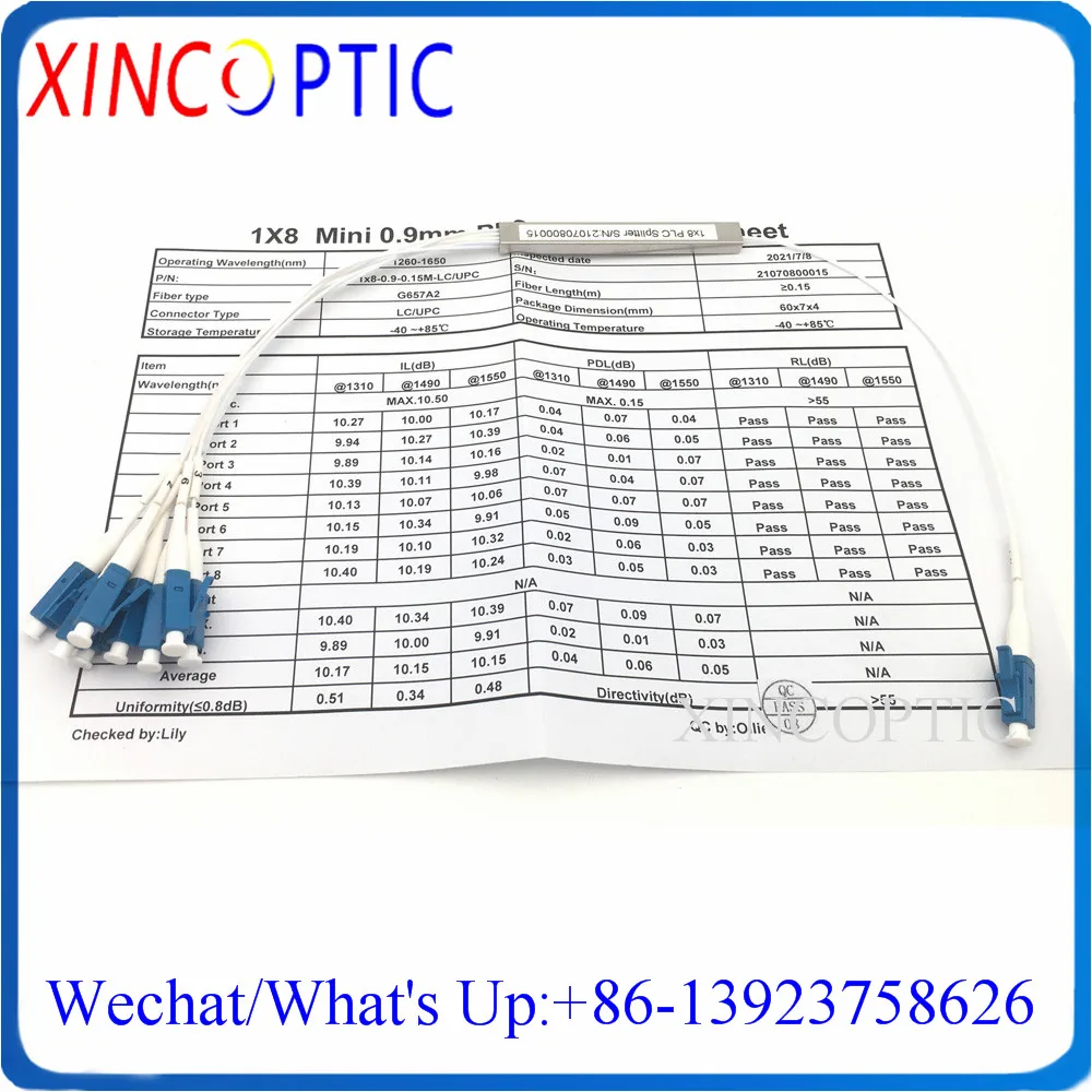 10 шт. 8Ch блокирующий ПЛК-Сплиттер 1x 8 стальная трубка 0 9 мм G657A2 см с ST/FC/SC/LC/APC