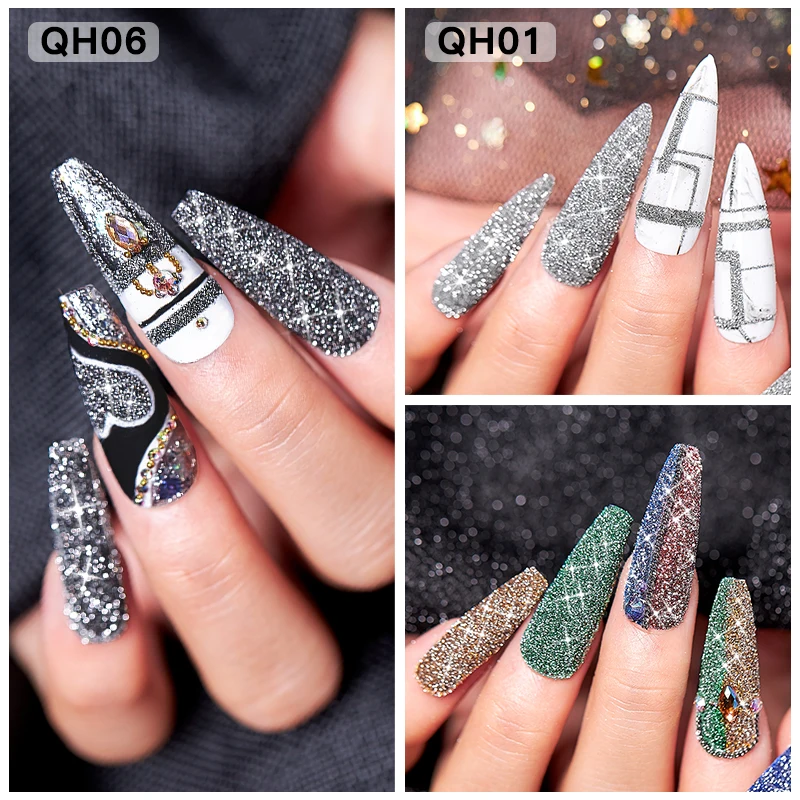 1PC Crystal Diamond Nail Powder Drilling Colorful Sequins Flash Glitter Shiny Art Set | Красота и здоровье