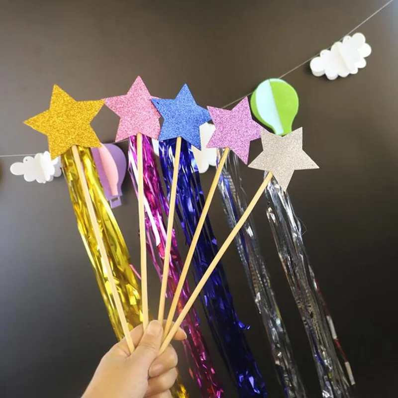 

Fashion Star Fairy Wand Sticks Kids Children Girls Princess Magic Photography Props Birthday Party Costume
