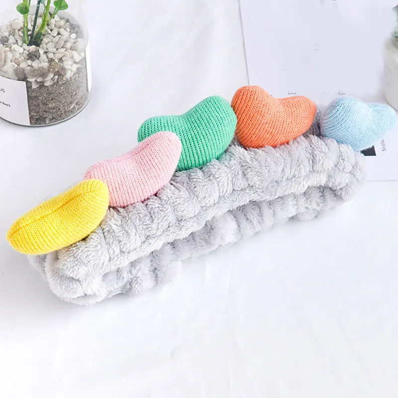 

Coral Fleece Hair Band Heart Shaped Plush Headband Multi-color Washing Face Headbands Cute Makeup Soft Head Wraps Hairbands Hot