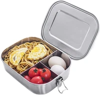 stainless steel bento lunch containers for adults 1400ml leakproof 3 compartment metal bento lunch box food container for kids