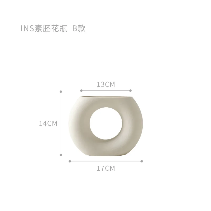 Белая керамическая ваза в скандинавском стиле Современное украшение для дома