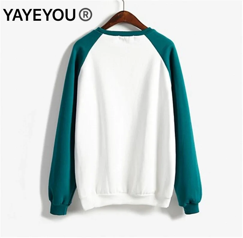 

Solid color loose plus velvet raglan Hoodies female pullover student baseball uniform military green