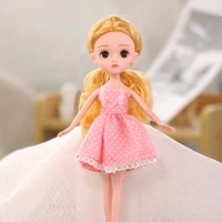 26cm bjd 16 kids dolls girls artificial eyelashes ball jointed with clothes head body shoes big eyes wig dress up fashion gift