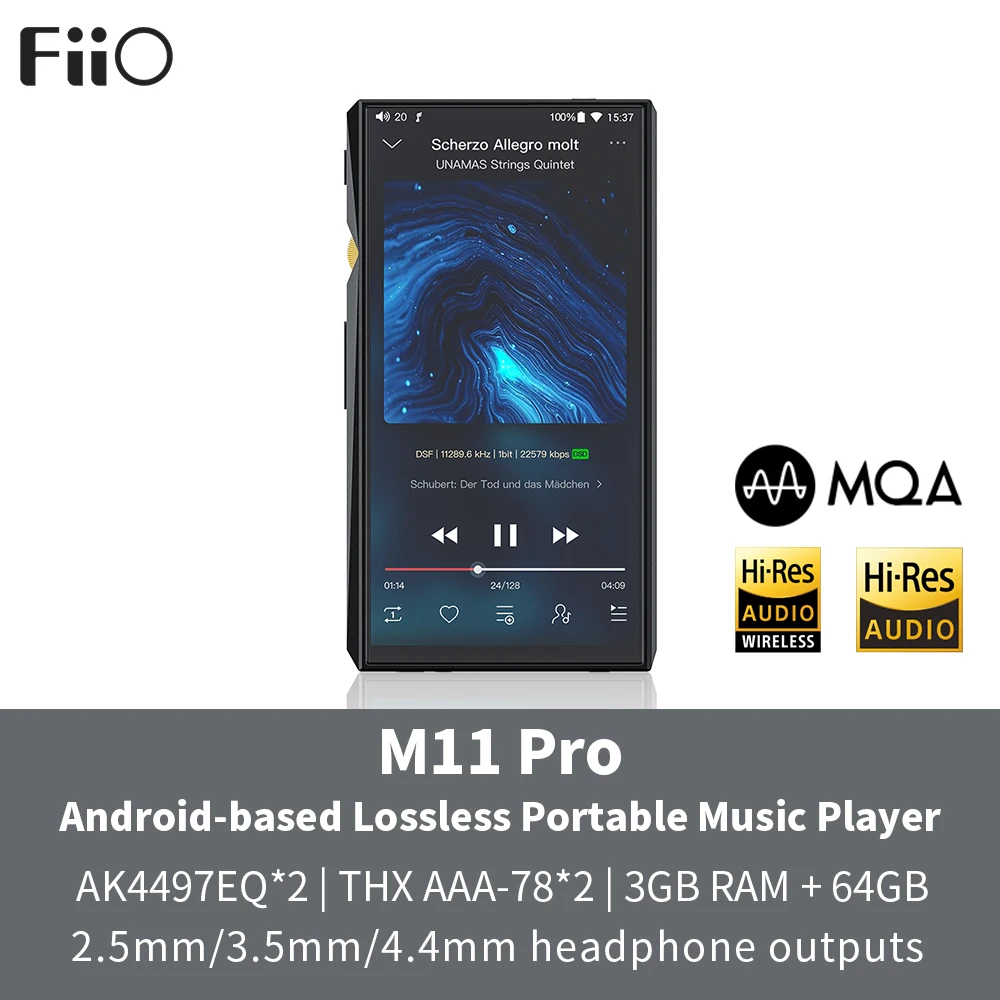 Музыкальный плеер FiiO M11 Pro Android 64 ГБ с двойным AK4497/THX AAA-78/atpX HD/LDAC/Bluetooth/DSD/Tide/Spotify |