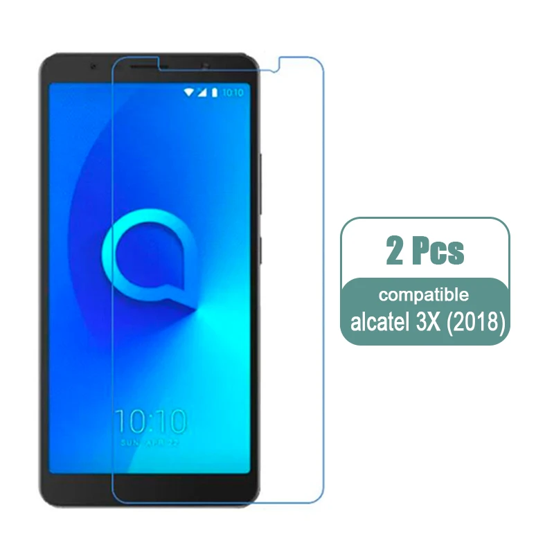 for Alcatel 3X 2018 2 шт. закаленное стекло для Alcatel 3 3x1 S 1X1 V 3L защита экрана 9H закаленное стекло для Alcatel 1X3X3 V 5V стекло - Цвет: for Alcatel 3X 2018