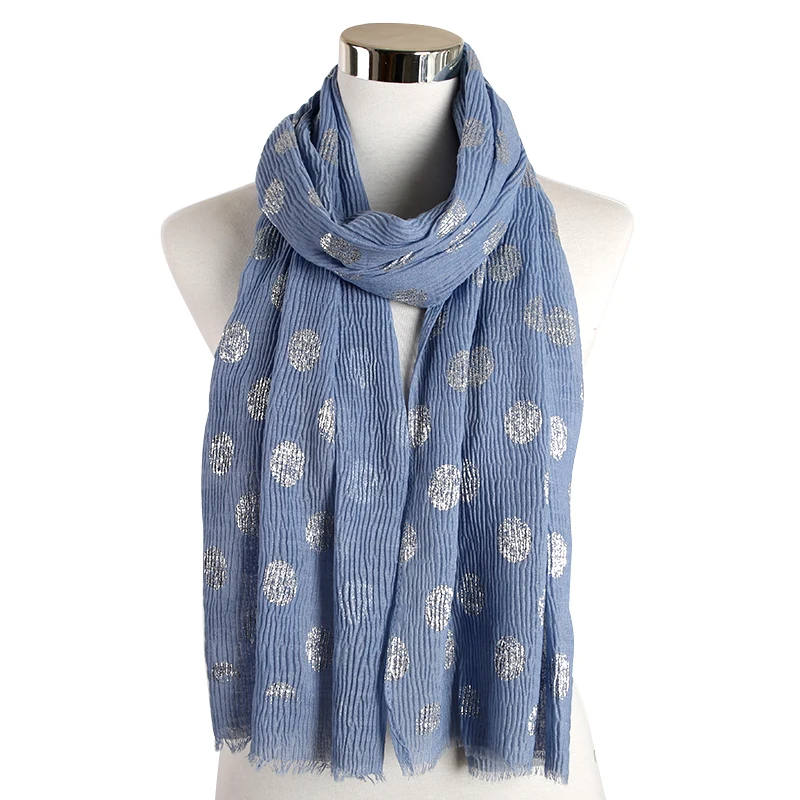 Новый розовый оранжевый желтый гофрированный хиджаб FOXMOTHER шарфы в горошек для