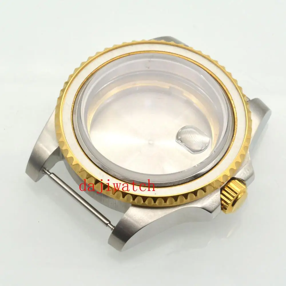 

Parnis 40mm brushed stainless steelwatch case ETA adjustment Sapphire glass 2836 Mingzhu DG2813 3804 Miyota 8215 movement