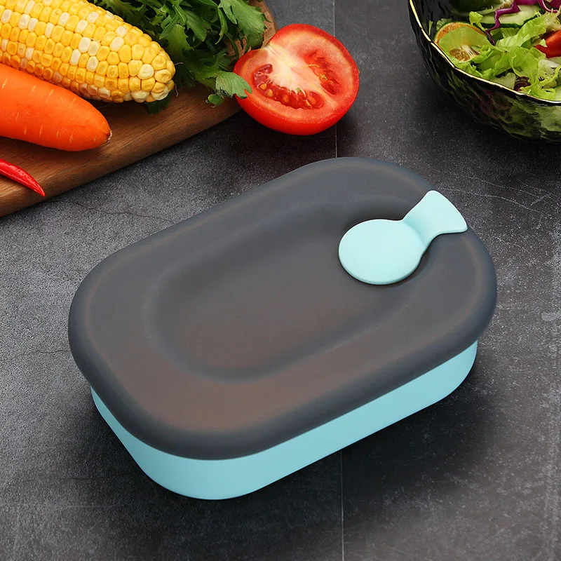 WORTHBUY, японская 304, нержавеющая сталь, Bento Box, микроволновая печь, Ланч-бокс для детей, школьная коробка для фруктов, еда, герметичный контейнер для ланча - Цвет: Blue
