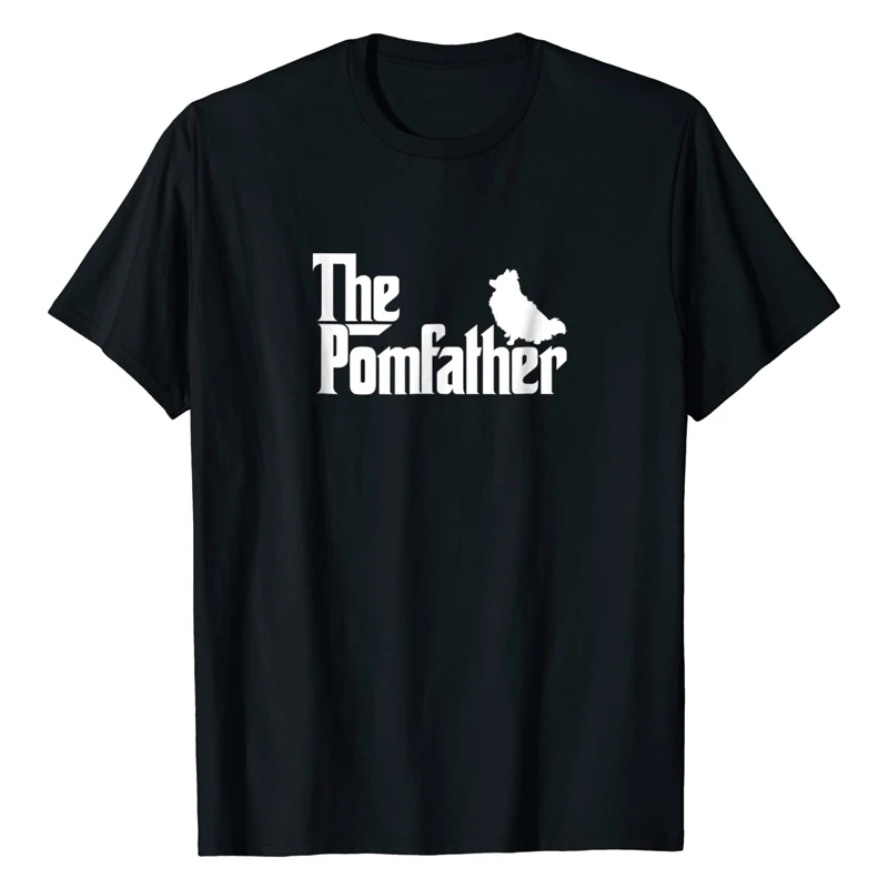 

2021 Summer Men's T-shirt Funny Pomeranian Daddy Printed Pattern Street Casual Short Sleeve O-Neck Pure Cotton Oversized T-Shirt