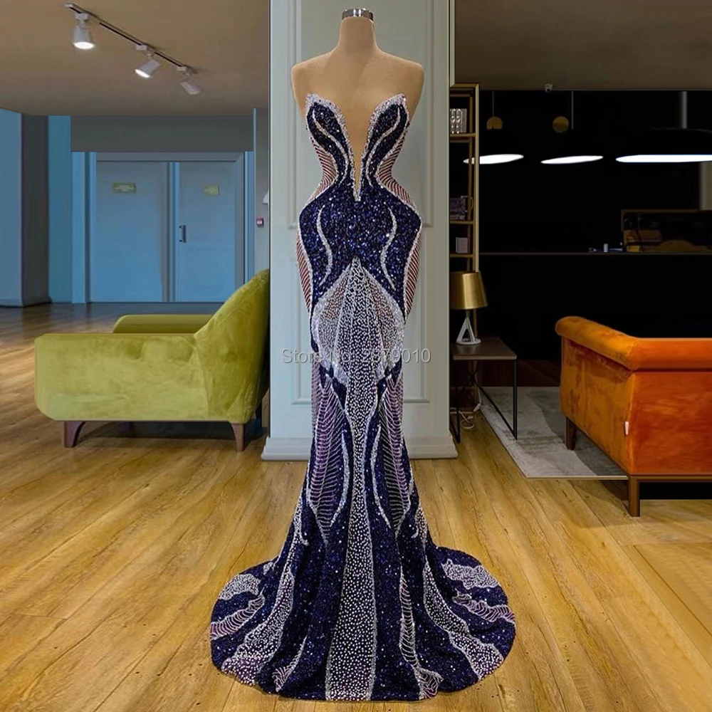 2020 Новое поступление вечернее платье русалки без рукавов металлическое