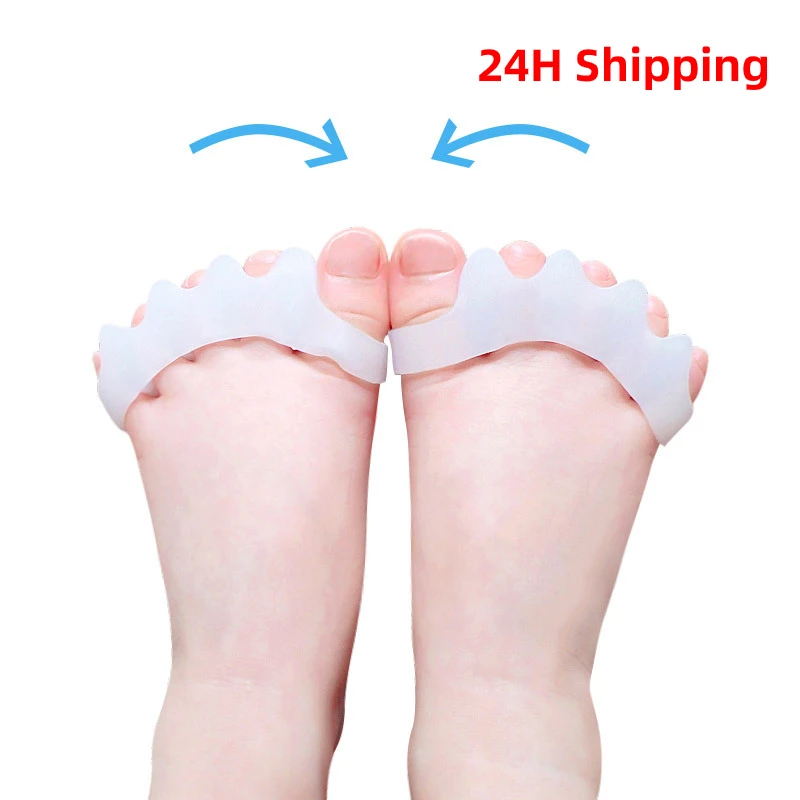 

4pcs=2pairs Child Toe Separator Hallux Valgus Stretcher Silicone Bone Straightener Spreader Corrector Foot Care For Kids