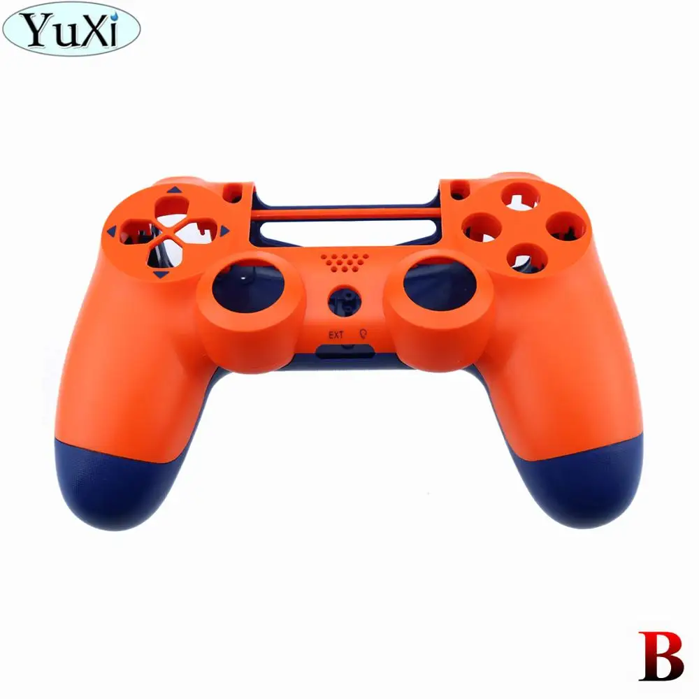 B YuXi для sony для PS4 Pro тонкий контроллер пластик JDS 040 JDM-040 чехол Передняя Задняя крышка корпус с кнопками мод комплект - Цвет: B