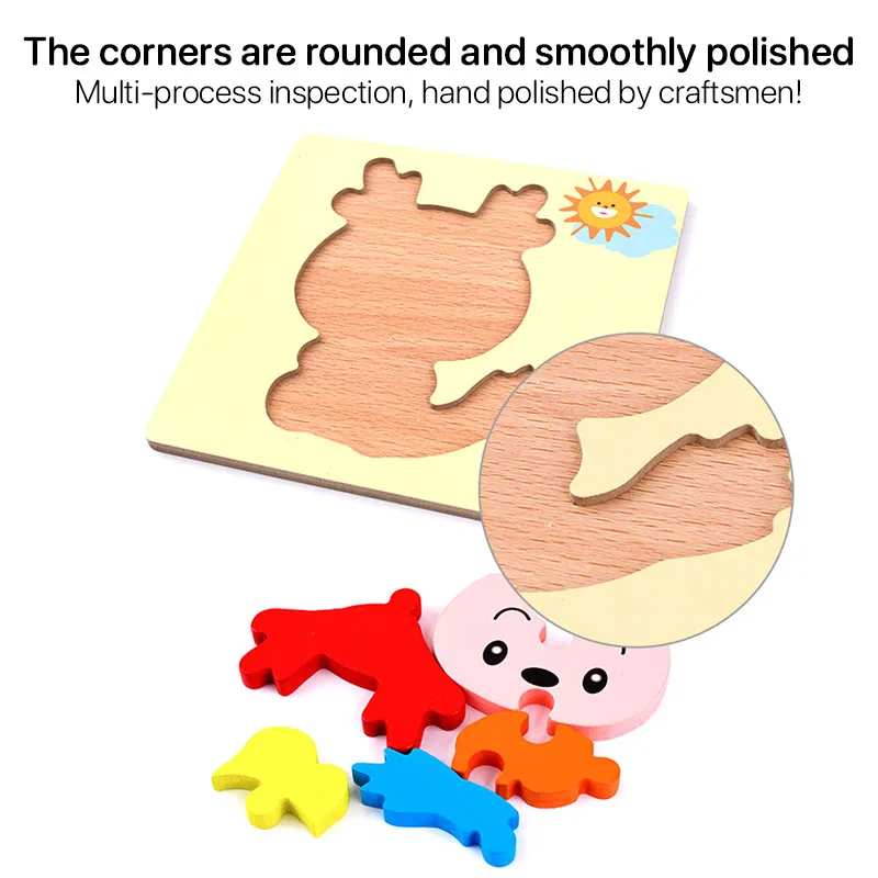 

1Pcs 3D Puzzle 12 Chinese Zodiac Parent-child Interaction Cartoon Animal Wooden Puzzle Early Educational Toys Nice Gift