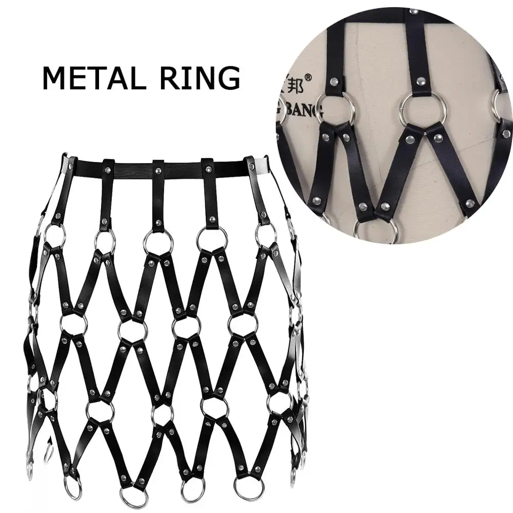 Готическая юбка ФЕТИШ боди ремень на талию бандаж Сексуальное белье кожаное