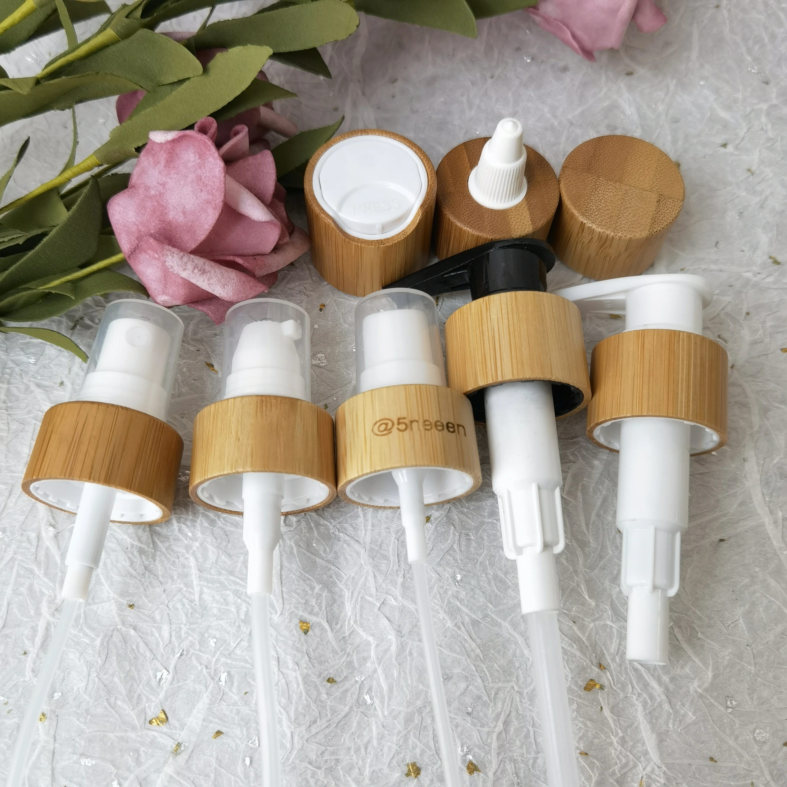 100 шт./партия, бамбуковые крышки для шампуня, 18-410, 24/410, 24/410, 28/410