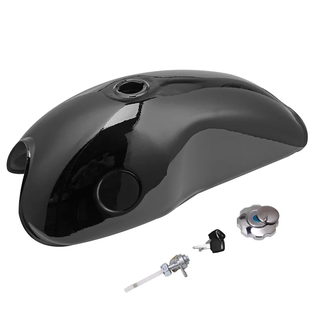 Мотоциклетный Универсальный блестящий черный гоночный 10 л 2 6 галлонов Cafe Racer