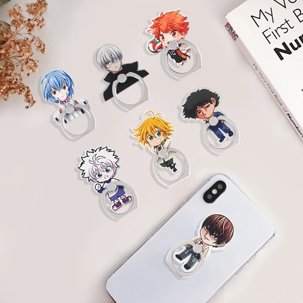 

One Piece Finger Ring Mobile Phone Stand Holder For iPhone XS Huawei Samsung cell Smart Round Phone Ring holder Stand Cartoon