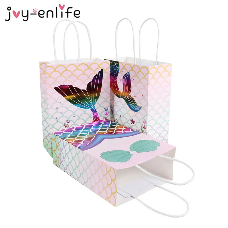 3 шт. блестящие бумажные пакеты с русалочкой большая сумка коробка конфет