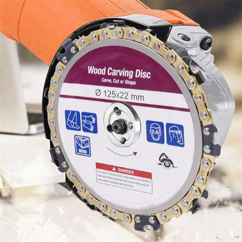 

125x22mm Wood Carving Disc 9 Teeth 5 Inch 125mm Angle Grinder Chain Saw Disc For Carve ,Cut Or Shape