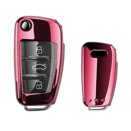 A-pink ТПУ автомобильный стильный мягкий ТПУ защитный чехол для авто ключа чехол для Audi C6 A7 A8 R8 A1 A3 A4 A5 Q7 Автомобильный держатель корпус автомобильный-Стайлинг - Название цвета: A-pink