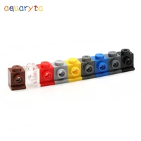 aquaryta 50pcs building blocks parts brick 1x1 with headlight compatible with 4070 diy education creative toys for teens