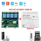 4-канальный модуль Smart Tuya Switch с реле RF433 7-32V 85-250V DIY Работа с Alexa Google Home Smart Life APP Remote Control