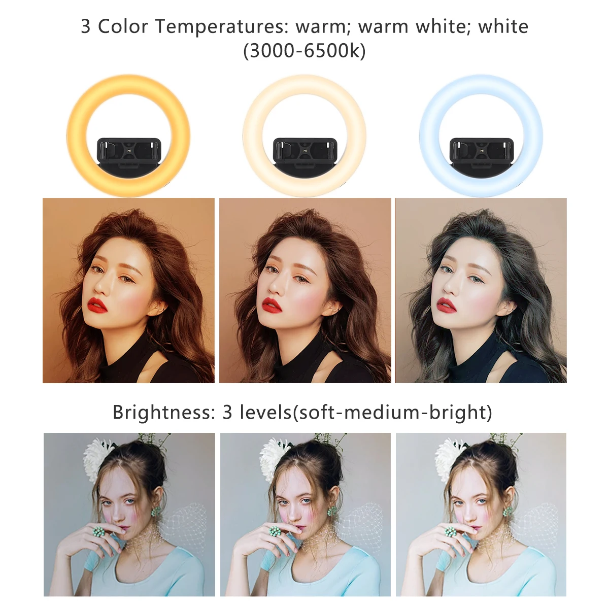 Светодиодная кольцевая лампа с дистанционным управлением студисветильник