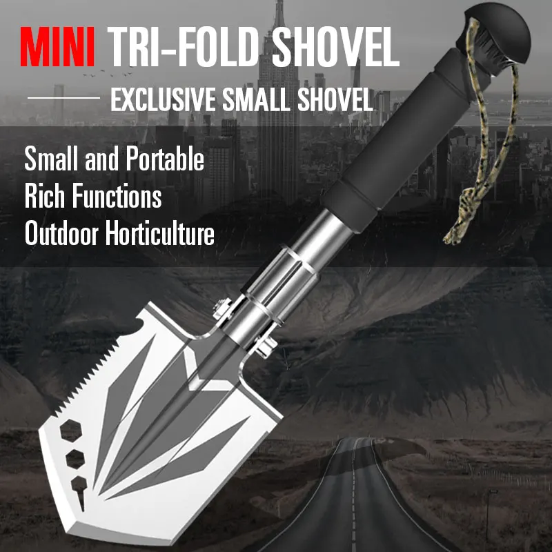 

Outdoor multi-function mini tools. Tactical engineer shovel. Gardening vehicle self-defense nail wrench edc folding shovel