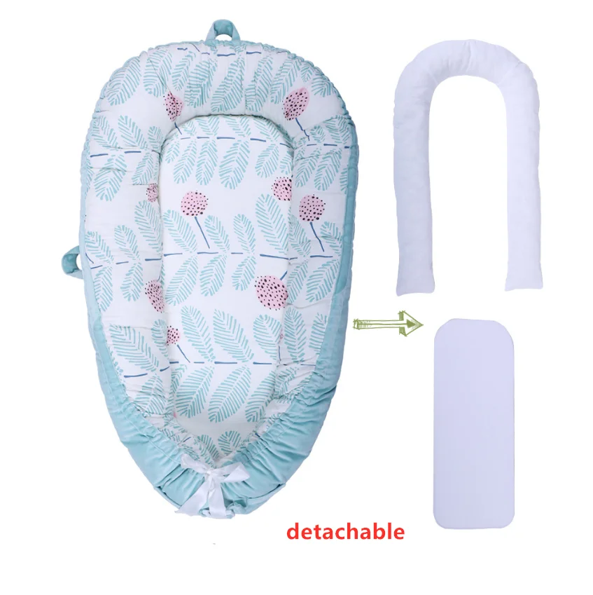 Портативная детская бионическая кровать Bebe SLEEP POD Младенческая дорожная кроватка хлопок Новорожденный матрас BabyNest обновленная кровать-гнездо - Цвет: C7