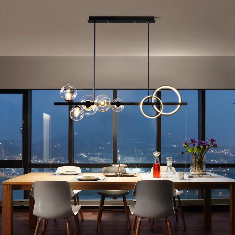 Prezzo Lampada Da Ristorante Paralume In Vetro Bancone Bar Led Moderno Lampadario Nordico Lampada A Sospensione Nera Sala Da Pranzo Lampade Da Interno