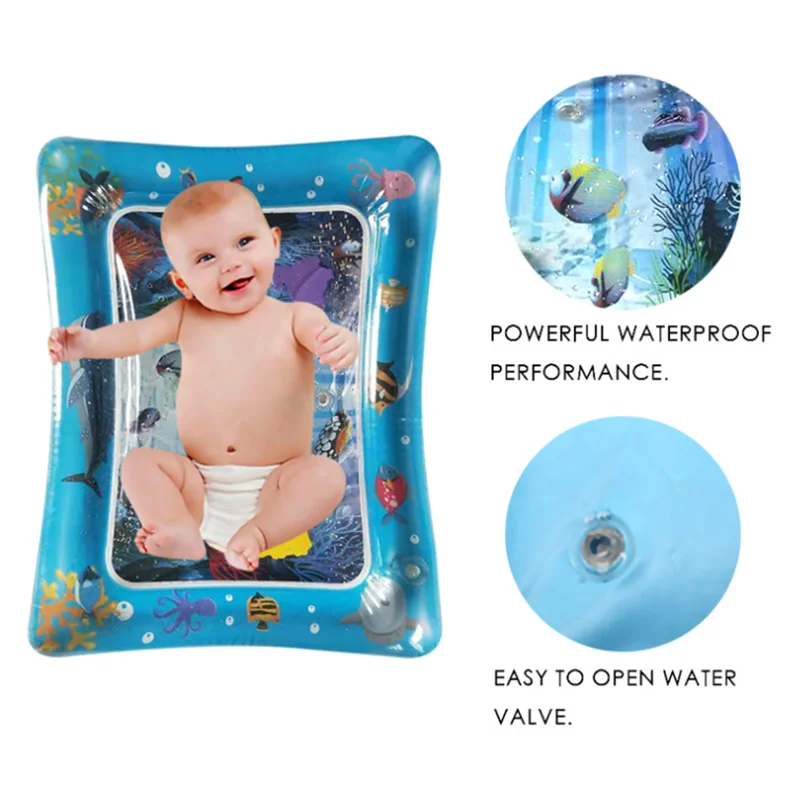 

2020 Hot Sales Baby Kids Water Play Mat Inflatable Infant Tummy Time Playmat Toddler for Baby Fun Activity Play Center Dropship