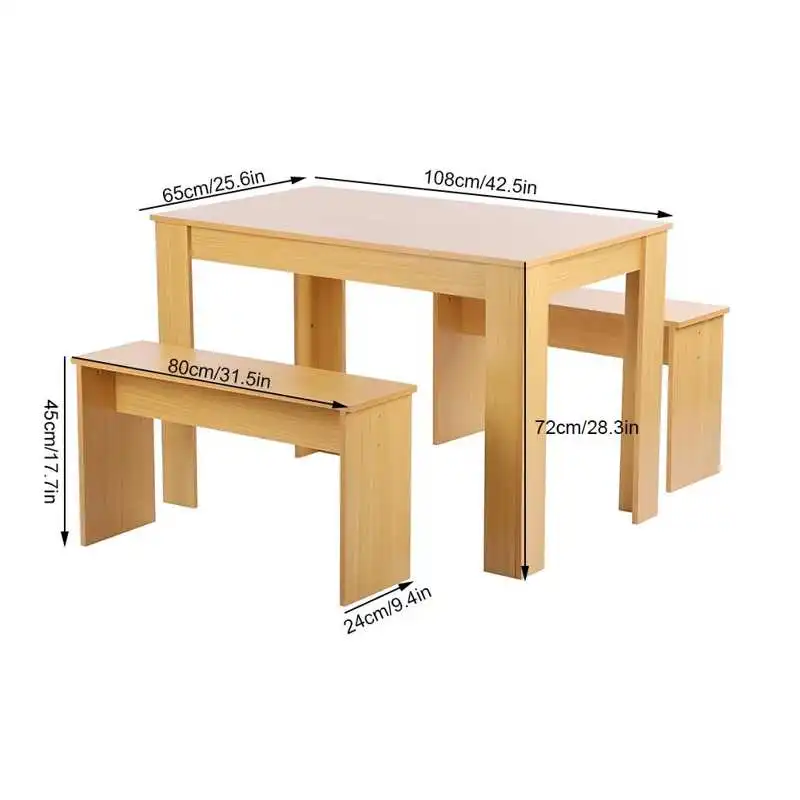 

Modern Style Dining Table Dining Desk with Two Benches Restaurant Table Home Furniture Dining Table Set