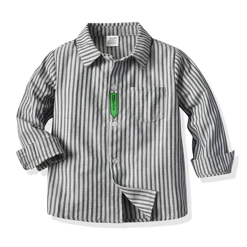 

Fashion Baby Boy Spring Autumn Long Sleeve Cotton Stripe Shirt Casual Kids Gentleman Blouses Tops