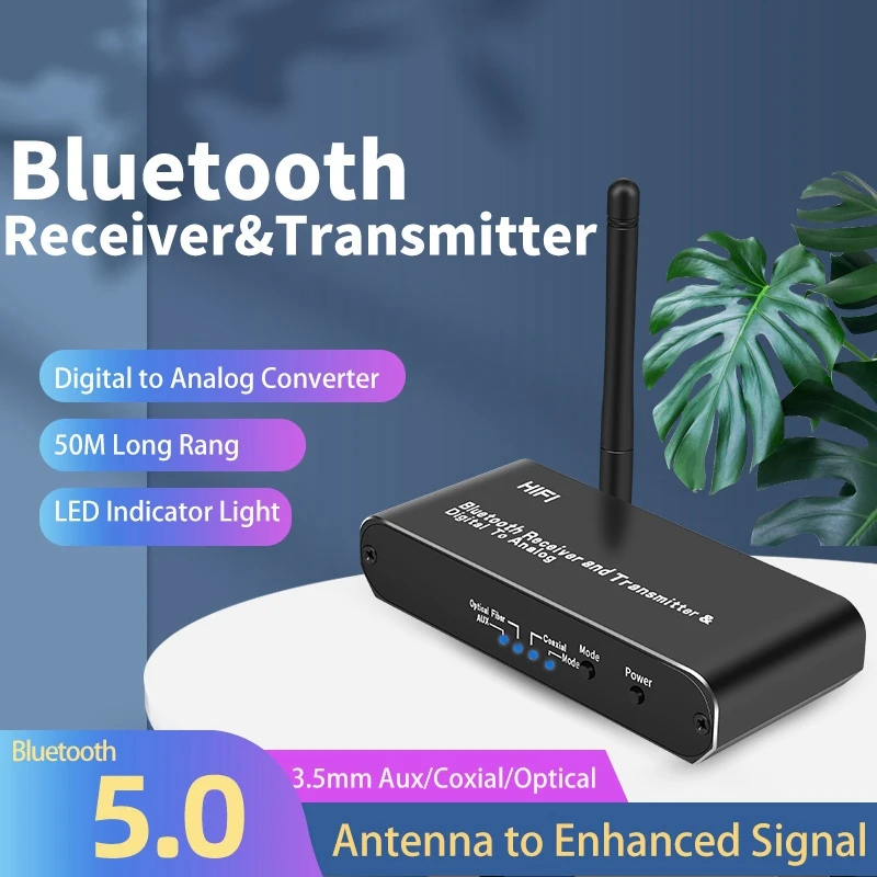 Bluetooth 5 0 аудио адаптер беспроводной приемник передатчик цифровой в аналоговый