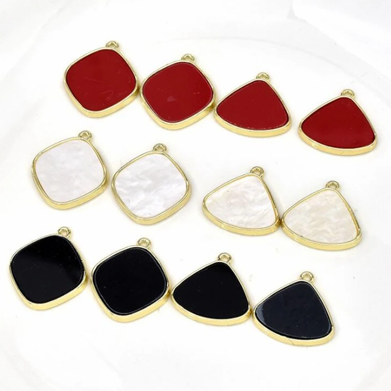 

10pcs/lot fan shaped quadrilateral geometry Charms handmade For DIY earrings jewelry Accessories alloy material