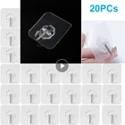 Прозрачные настенные крючки, прочные самоклеящиеся вешалки для дверей, на присоске, 10 штук